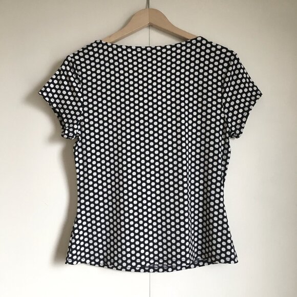 Black and White Comic Polka Dot Cap Sleeve Top - Picture 2 of 15